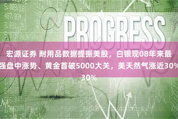 宏源证券 耐用品数据提振美股，白银现08年来最强盘中涨势、黄金首破5000大关，美天然气涨近30%