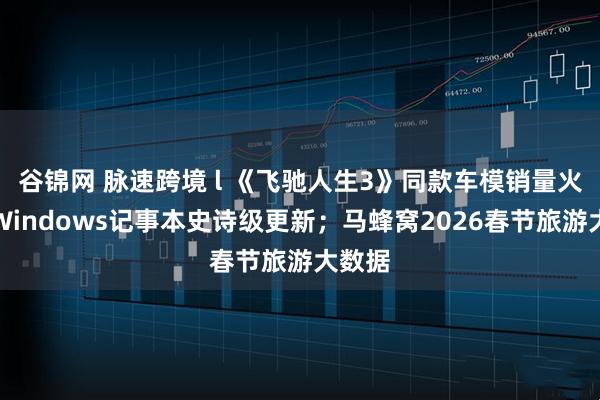 谷锦网 脉速跨境 l 《飞驰人生3》同款车模销量火爆；Windows记事本史诗级更新；马蜂窝2026春节旅游大数据