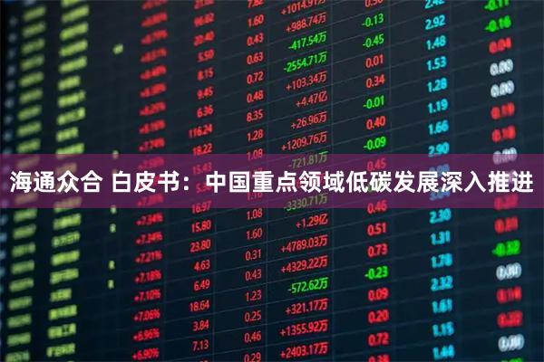 海通众合 白皮书：中国重点领域低碳发展深入推进
